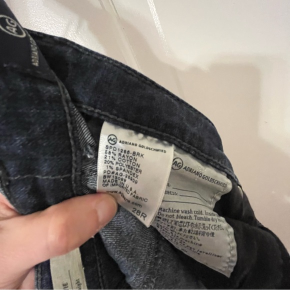 AG Adriano Goldschmied The Stevie Slim Straight Dark Blue Brooks Jeans. SZ 28R - Picture 10 of 12